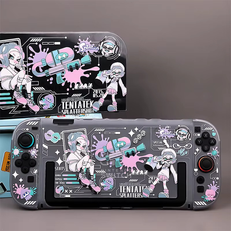 YTYIN Splatoon Schutzhülle im Kawaii Cartoon Design für Switch 2, Multicolor, dockbar - Bild 2