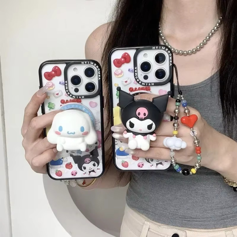 Sanrio MagSafe Magnetischer Handygriff-Ständer mit faltbarem kabellosem Ladehalter für iPhone, Hello Kitty Kuromi My Melody, Multicolour - Bild 4