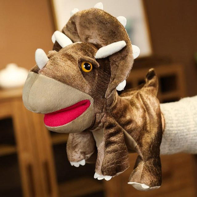 Yiran toy Dinosaurier Triceratops Plüschpuppe, 25cm, Braun - Bild 1