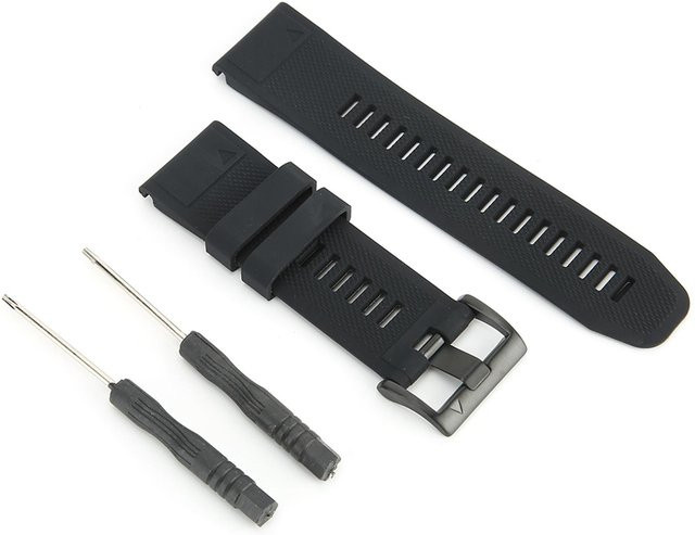 Uhrenarmband Silikon, 26 mm, Schwarz, Dornschließe, Unisex - Bild 1