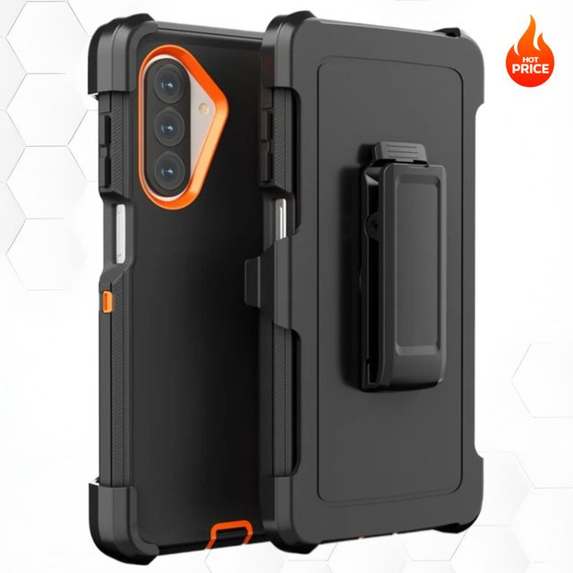 Robuste Defender Handyhülle für Samsung Galaxy A56 A36 A26 A16 A55 A35 A37 A17 A07 mit Clip und Stoßschutz in Schwarz oder Blau - Bild 1