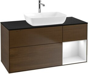 V&B Waschtischunterschrank Finion in Weiß und Braun, lackiert, Breite: 120 cm, Tiefe: 50,1 cm, Höhe: 50,1 cm - Bild 1