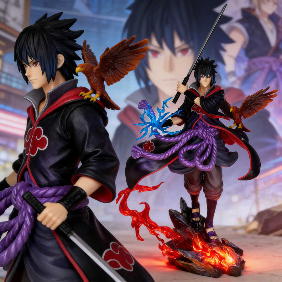 Bandai Naruto Sasuke Skulptur Modell, Desktop-Ornament, Lila, Bunt / Mehrfarbig - Bild 5