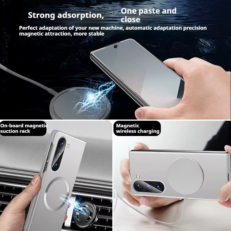 MagSafe kompatible Samsung Galaxy Z Fold Hülle mit ultradünner matter Metallic-Lackierung in Silber für Galaxy Z Fold 8 Ultra, 7, 6, 5 und 4 - Bild 2