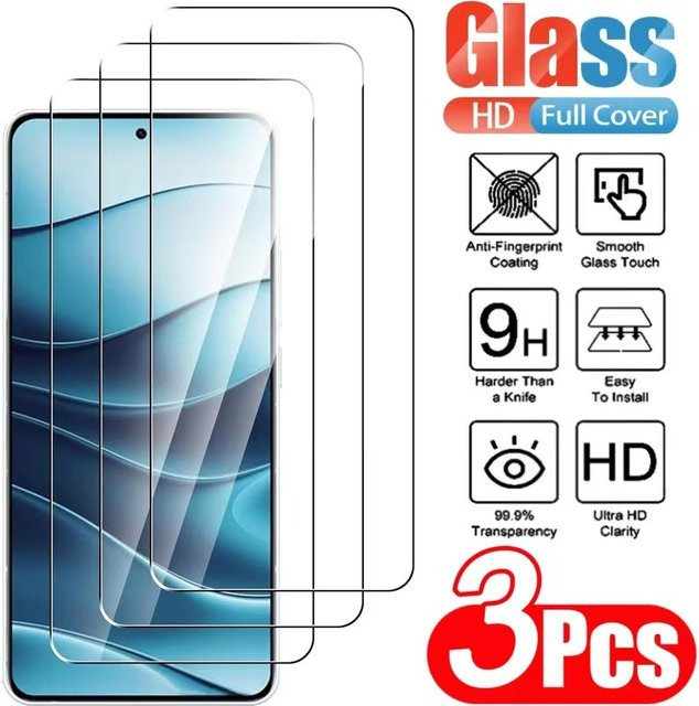 3er-Set Displayschutzfolie aus gehärtetem Glas für Xiaomi Redmi A5 4G und Redmi A3, transparent, Full Cover HD Film - Bild 1