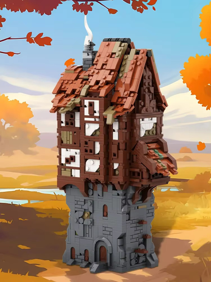 Gobricks MOC Mittelalterliches namenloses Dorf Bausteinspielzeug Fantasy Set in Mehrfarbig - Bild 3