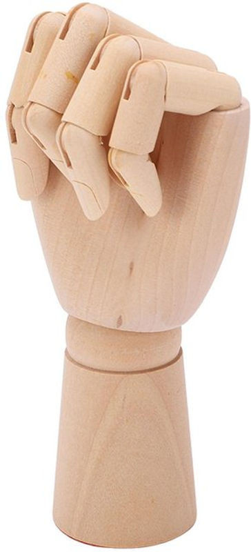Igeteck Holz-Mannequin-Hand mit flexiblen Gelenken für Zeichnungen und Dekoration, Braun, Linke Hand - Bild 1