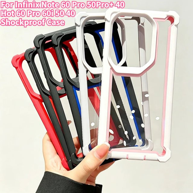 Robuste TPU+PC Panzer-Hülle für Infinix Note 60 Pro 50 Pro 40 Hot 60 Pro 60i 50 40 in Transparent - Bild 1