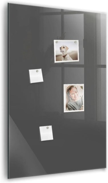 Tulup Magnettafel aus Glas in Grau, beschreibbar, B: 60 cm, H: 90 cm - Bild 1