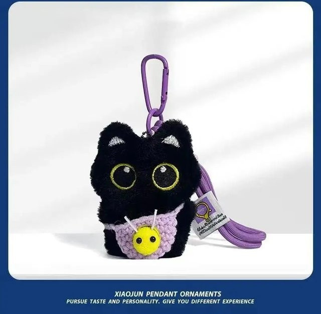 JPXB Plüsch-Schlüsselanhänger, schwarze Katze, Spielzeug - Bild 1