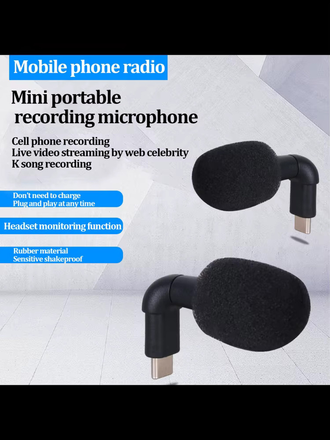 VBESTLIFE Mini-Mikrofon mit USB-C-Stecker in Schwarz, Plug-and-Play Mikrofon mit 90 Grad Winkel für Videokonferenzen - Bild 6