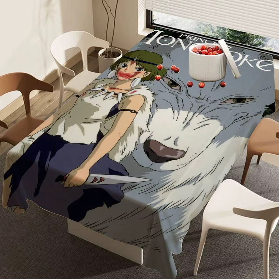 Potdemiel Rechteckige Tischdecke mit Anime-Motiv, Wasserabweisend und Schmutzabweisend, Mehrfarbig - Bild 3