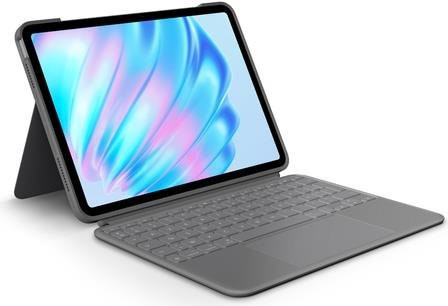 Logitech Combo Touch Tastatur und Foliohülle mit Trackpad und Hintergrundbeleuchtung für Apple iPad Air 11-inch M2 und M3, AZERTY Französisch, Oxford Gray - Bild 1