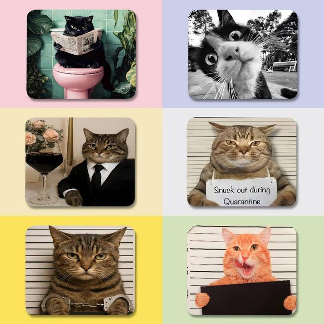 Rastar Gaming-Mauspad mit Katzen-Cartoon-Design in Multicolour - Bild 1
