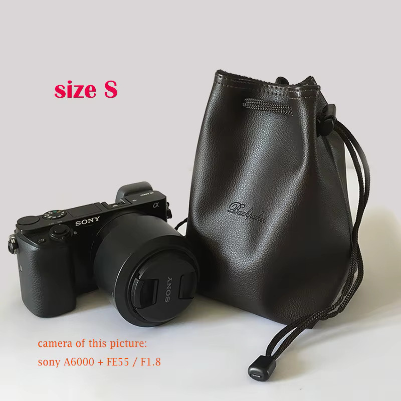 Stoßfeste Kamera Tasche aus PU Leder für Nikon und Fujifilm in Schwarz oder Rot - Bild 4