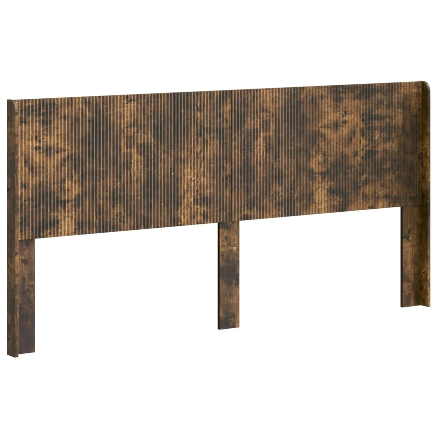 vidaXL Kopfteil aus Holzwerkstoff in Geräuchert Eiche mit vertikalem Latten-Design, Braun - Bild 2