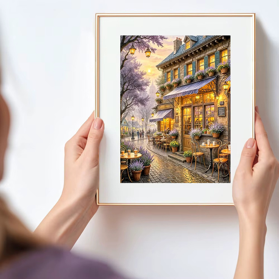 Huacan DIY Diamantmalerei Set Landschaft mit Straße, Gebäuden und Blumen, Mosaik Dekoration, Multicolor, B/H: 30 x 20 cm - Bild 3