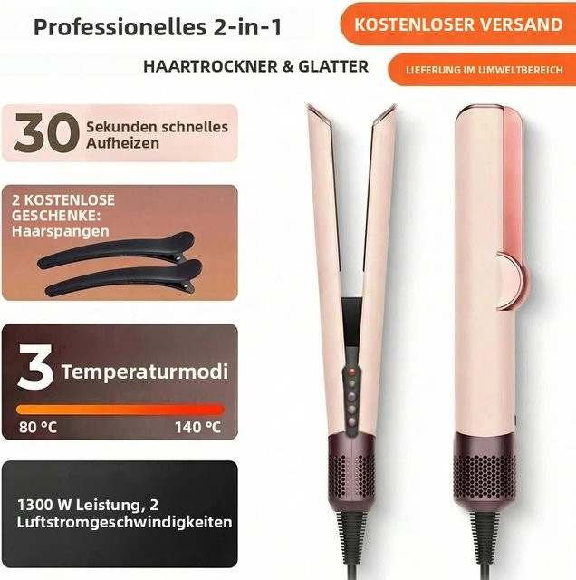 SenCiciMen 2-in-1 Haarglätter und Haartrockner mit Negativ-Ionen-Technologie für Herren - Bild 1