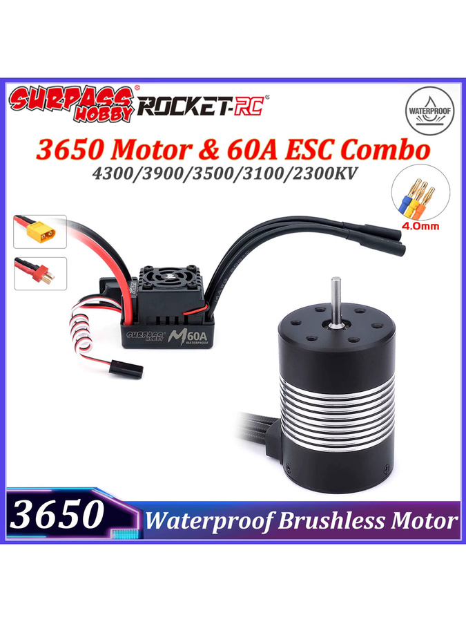 Surpass Hobby Rocket 3650 Wasserdichter bürstenloser Motor, 60 A Regler, 1:10 Zubehör - Bild 4