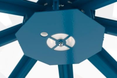 LED-Beleuchtung für Achteck-Raucherpavillon Modell Paris, 11 W, neutralweiß, IP65, Platte enzianblau RAL 5010 - Bild 1