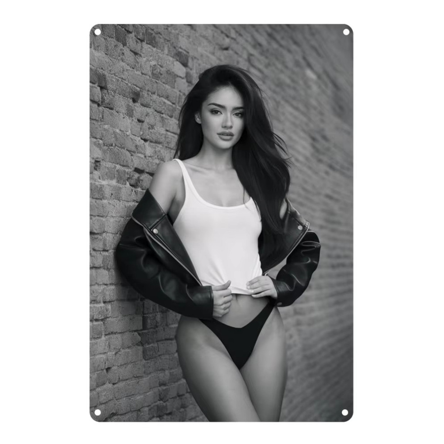 HELLOYOUNG Vintage-Aluminium-Kunstschild in Grau, abstrakte Metall-Wanddekoration, B/H: 20,3 x 30,5 cm - Bild 2