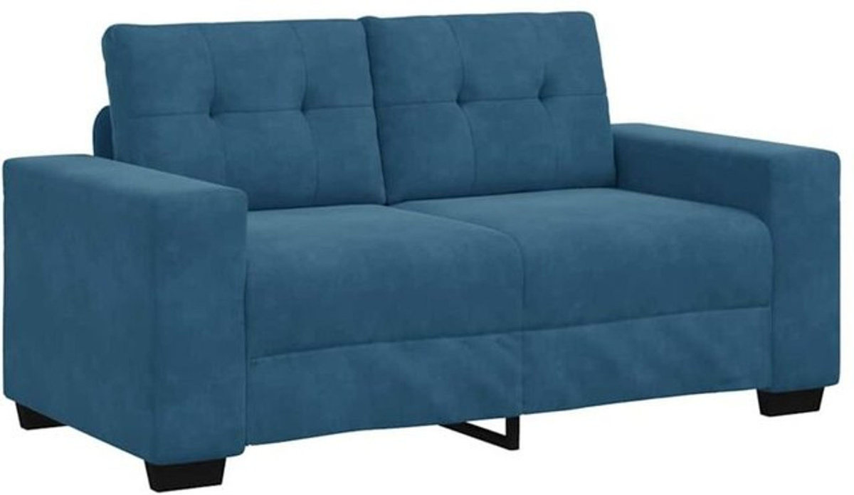 Modernes 2-Sitzer-Sofa aus Samt in Blau von vidaxl, Breite: 120 cm - Bild 1