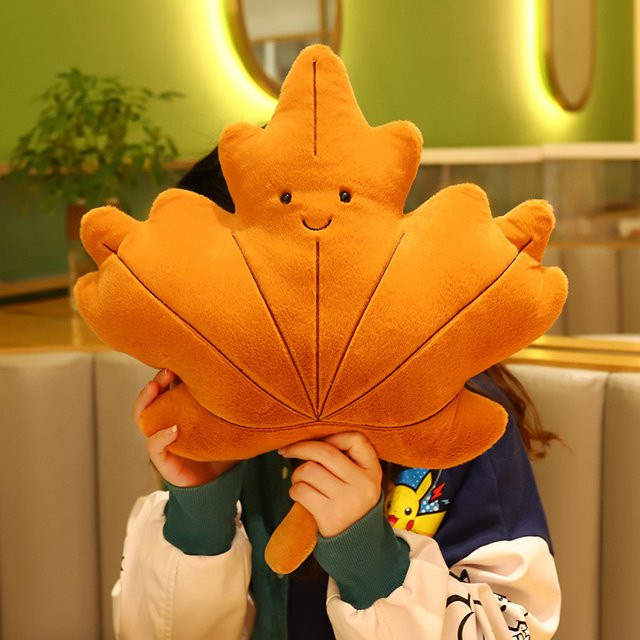 YUZHINUO Kawaii Blätter Kissen, Plüsch, Natur - Bild 1