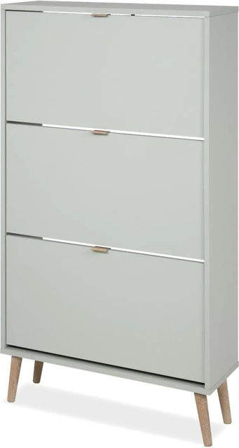 Schuhschrank Aldan von Furn.Design in Grün mit Klappfächern, B/H: 70 x 125 cm - Bild 1