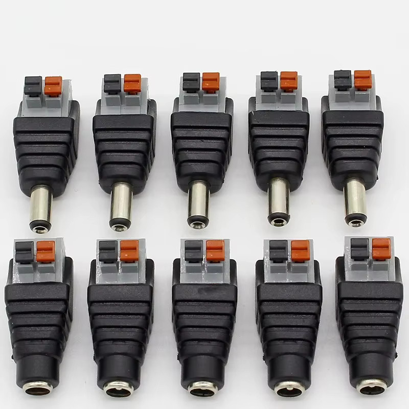 ELECAPITAL DC 12V Adapter Set Männlich und Weiblich, 5,5 x 2,1 mm / 2,5 mm, Schwarz, Schweißen-freier Power Stecker für LED und CCTV Kamera - Bild 4