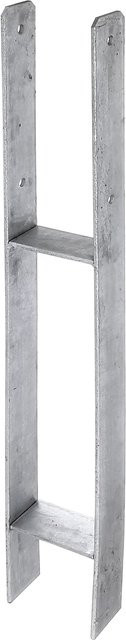 GAH Alberts H-Pfostenträger aus Stahl, Feuerverzinkt, Farbe: Grau, B/T/H: 11,1 x 6,0 x 80,0 cm - Bild 1