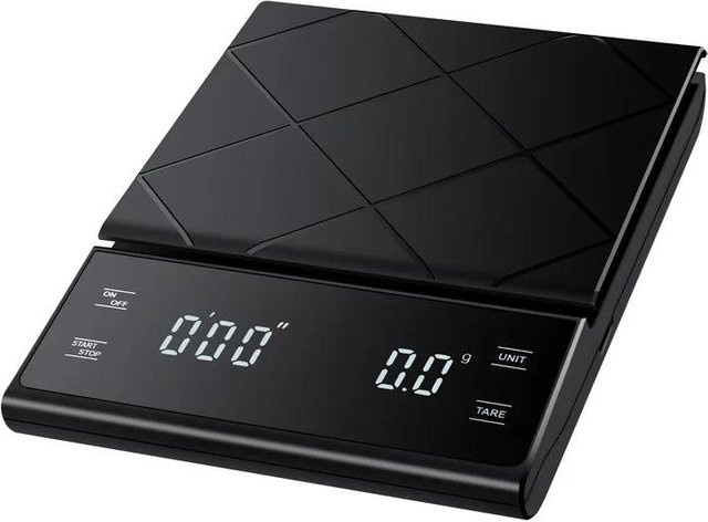 Meiteai-Home Smarte Digitale Kaffeewaage mit Timer und LCD-Display, Schwarz, 3 kg / 0,1 g - Bild 1