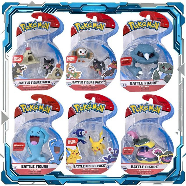 Bandai Pokémon Anime-Figur Pikachu Sandygast Salandit Alolan Muk Wobbuffet Metang, Actionfigur, ab 4 Jahren - Bild 1
