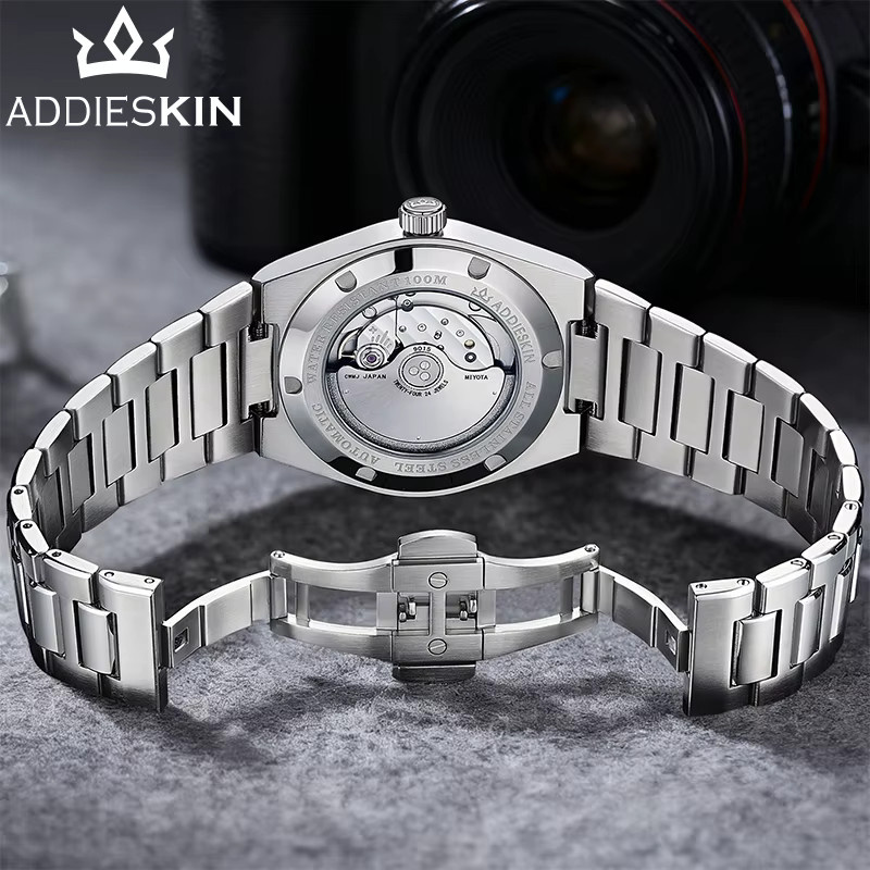 AddiesKin Automatikuhr, Edelstahl, 39 mm, Herren, Grün, Saphirglas - Bild 3