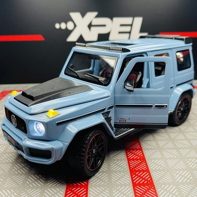 MINI AUTO G800 SUV, Auto-Modell, 1:24, Metall, mit Sound & Licht, Blau - Bild 1