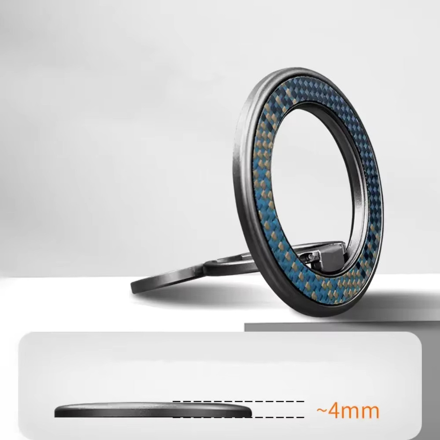 Original Aramid Carbon Fiber 360 Grad rotierender Metallring mit doppelter Klapphalterung als magnetischer MagSafe Ständer für dein iPhone 17 - Bild 6