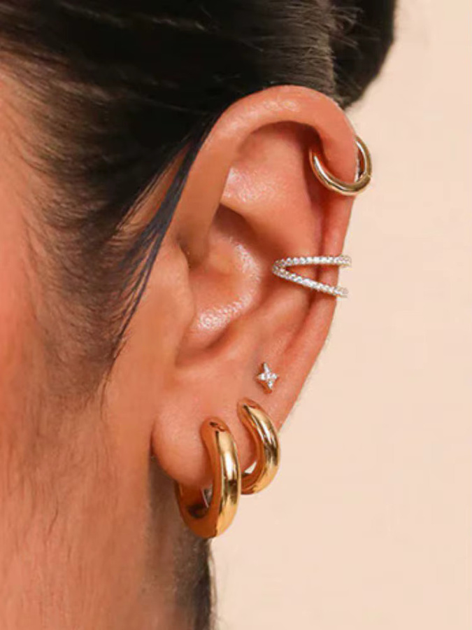 YUXINTOME Ohr Manschette, Gold, Zirkonia, Damen - Bild 2