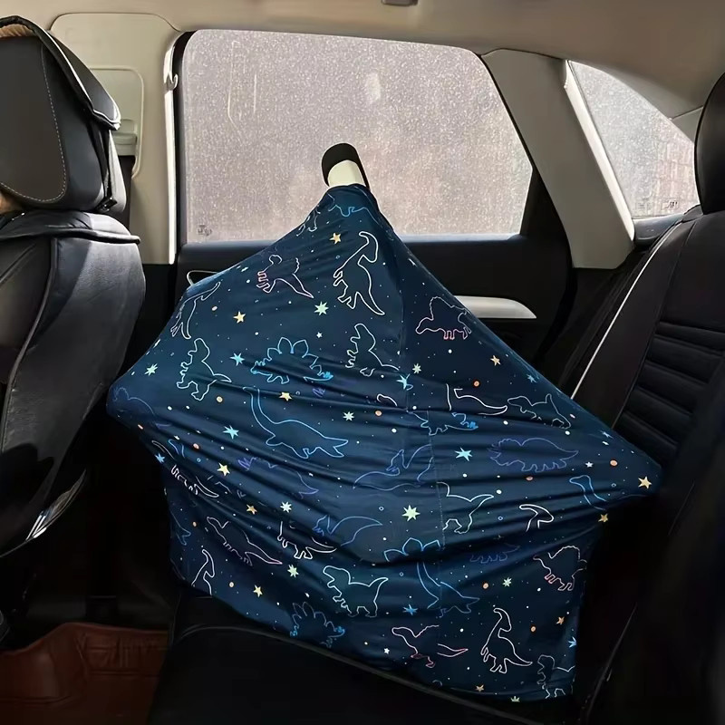 Vielseitige Stillabdeckung in Blau für Baby-Autositz, Kinderwagen, Hochstuhl und Einkaufswagen - Bild 5