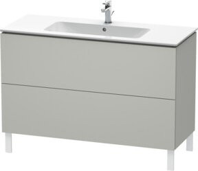 Duravit Waschtischunterschrank L-Cube in Betongrau Matt mit 2 Auszügen, stehend, B/T/H: 122 x 48,1 x 70,4 cm - Bild 1