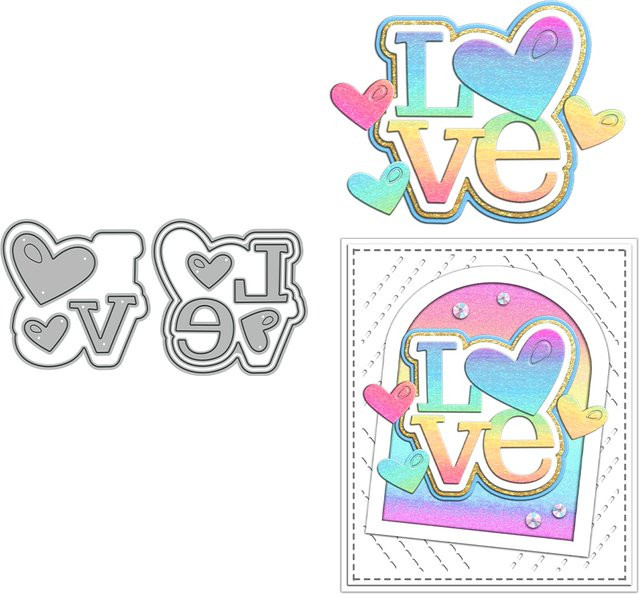 MangoCraft Metall Stanzformen Liebe Herzen für DIY Scrapbooking und Valentinstag Dekorationen in Multicolour - Bild 1
