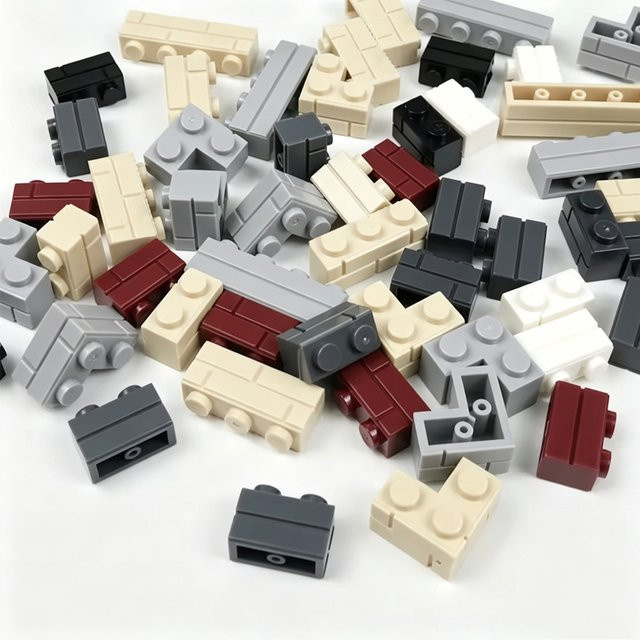 hairun DIY-Modellzubehör Burgstadt-MOC-Szenenbau, Mauerbausteine, 120-teiliges Set - Bild 1