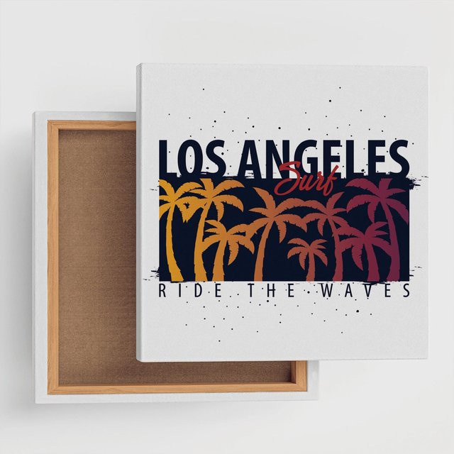 Art Deli Los Angeles Poster auf Stoff mit Holzrahmen, Breite: 57 cm, Höhe: 57 cm - Bild 1
