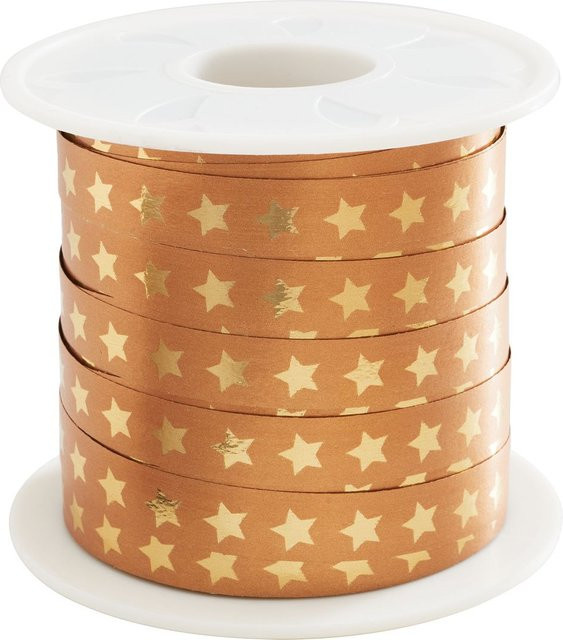 Goldenes Weihnachts-Ringelband Christmas Star aus Polypropylen - Bild 1