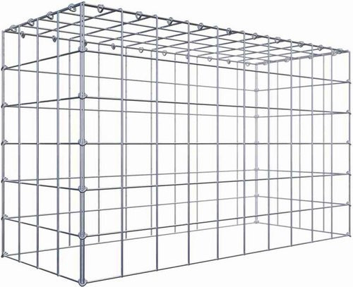 Gabiona Anbaukorb Typ 3 aus Stahl in Silbergrau, B/T/H: 60 x 100 x 40 cm - Bild 1