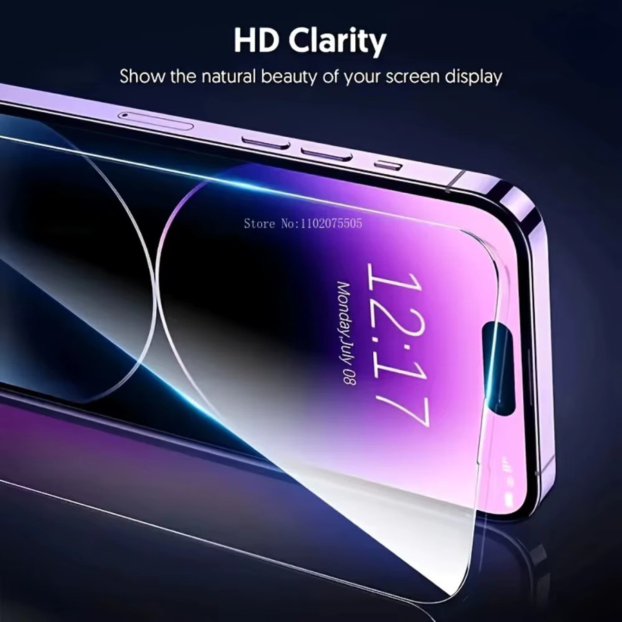 3er-Pack HKYC Displayschutzfolie aus gehärtetem Glas für iPhone 17 16 15 14 13 12 11 Pro Max Plus und andere Modelle, transparent - Bild 3