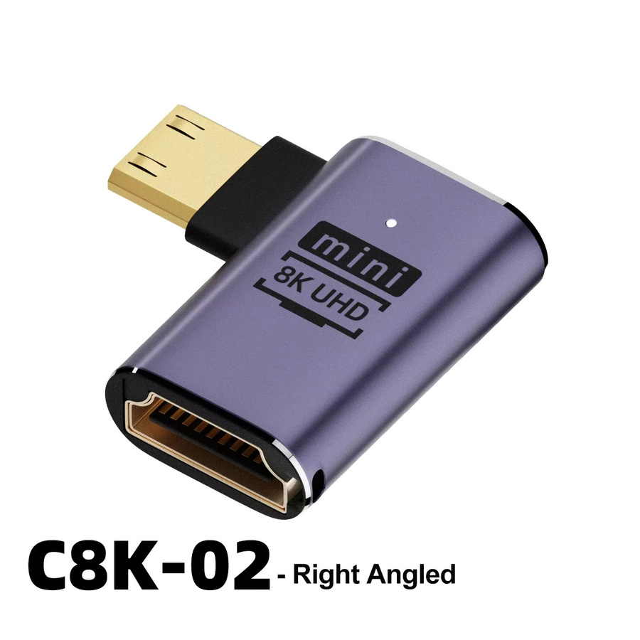 BSN HDMI Adapter 90 und 270 Grad rechtwinkliger Stecker auf Buchse Konverter für 8K HD Mini und Micro HDMI Verlängerung - Bild 3