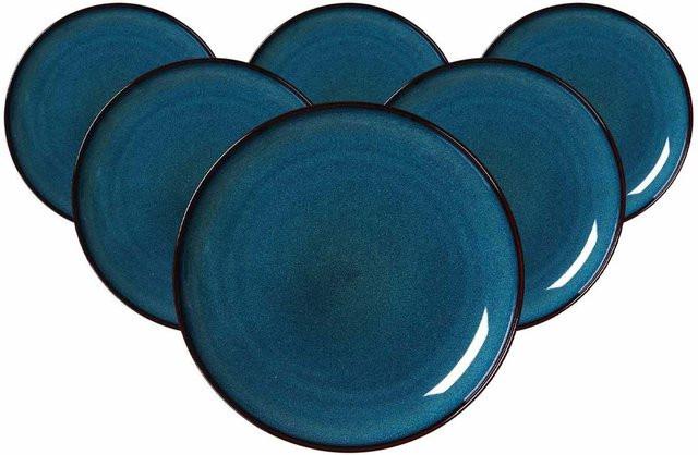 Ritzenhoff & Breker Dessertteller Bali aus Keramik, Blau, 6er Set, Durchmesser: 20,5 cm - Bild 1