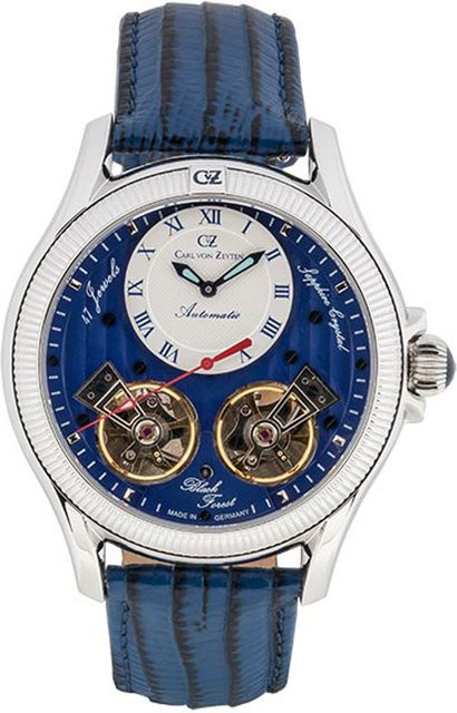 Carl von Zeyten Herrenuhr Automatik, Edelstahl, Blau, 46 mm - Bild 1