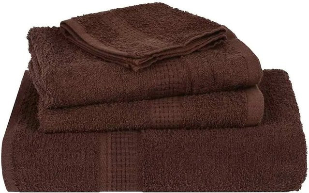 vidaXL Handtuch-Set 10 Stück aus 100% Baumwolle in Braun, B: 50 cm, L: 100 cm, 360 g/m² - Bild 1