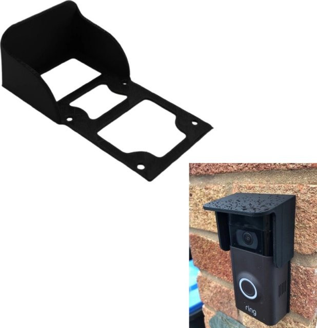 Ring Doorbell Abdeckung aus Kunststoff in Schwarz als wasserfester Sonnenschutz für deine Türklingel - Bild 1