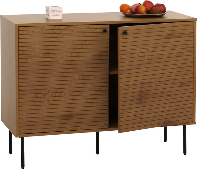 MCW Sideboard N78 in skandinavischem Stil aus Metall und Holz, Farbe Natur, B/T/H: 110 x 86 x 40 cm - Bild 1